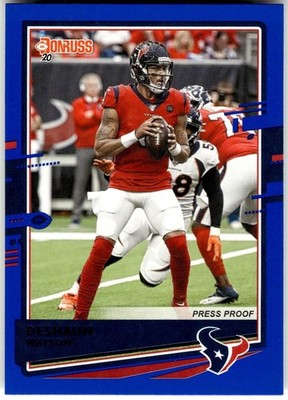2020 Donruss #111b Deshaun Watson Press Proof Blue Red jersey
