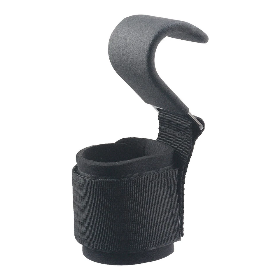 2 piezas ganchos para muñeca de levantamiento de pesas correas de levantamiento muñequeras gancho de levantamiento gimnasio EE. UU. Foto 3 de 4