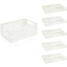 6 Pack Mini Foldable Small Plastic Baskets for Organizing and