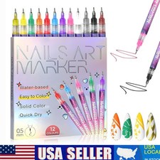 12 Colors Nail Art Pens Set, 2026 New DIY Nail Art Markers Drawing Painting Line