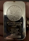 Sunshine Minting Silver Eagle Silver Art Bar -Rim Toning -1  Oz