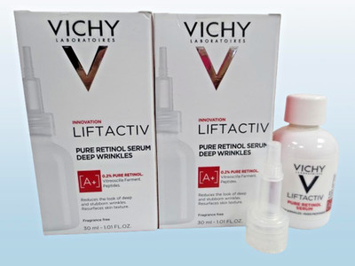 VICHY LIFTACTIV PURE RETINOL SERUM DEEP WRINKLES 1.01 OZ BOXED EXP: 2026 2PCS