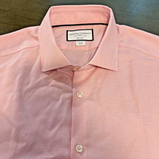 Charles Tyrwhitt Shirt Mens Pink Slim Fit Micro Print Long Sleeve Formal Button