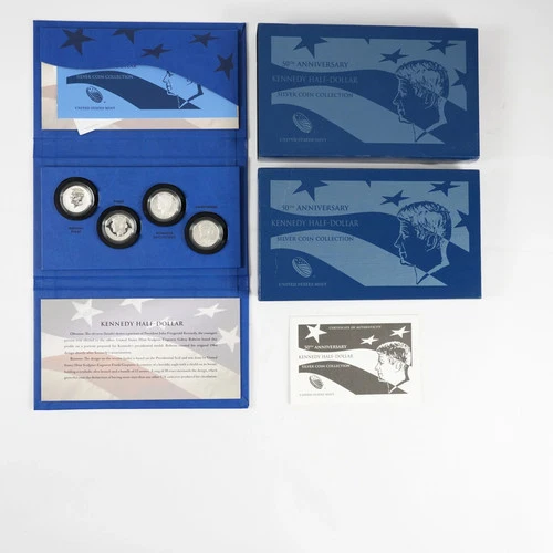 2014 Kennedy 4-Coin 50th Anniversary Silver Half Dollar 50c Collection w/ OGP