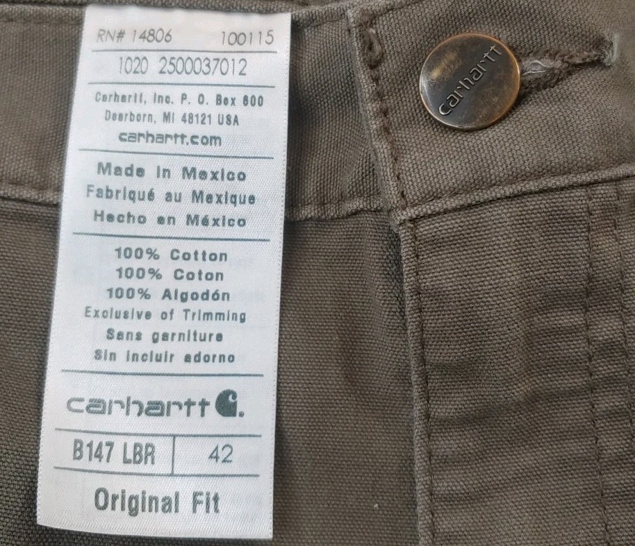 Carhartt 2 Carpenter Cargo Shorts Men 42 Brown Canvas Grunge Streetwear Y2k Vtg thumbnail 10