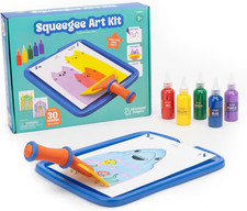 Squeegee Art Kit - DIY Crafts for Kids Ages 4-8, Squeegee Painting Kit for Kids,