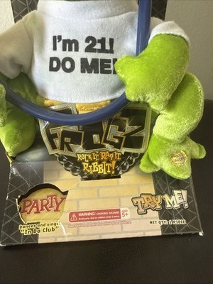Vintage Gemmy Frogz Rock It Rap Ribbit I'm 21! Hip Hop Plush Plays