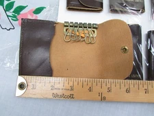 Vintage Leather Tri-Fold  6 Key Holder Wallet Case Pouch- NOS ---Dark Brown