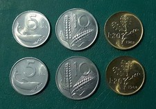 6 MONETE - 5, 10, 20 LIRE 1983-1984 - NON COMUNI - FDC CON LUSTRO DA ROTOLINO