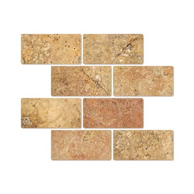 Scabos Travertine 3'' X 6'' Field Tile, Tumbled