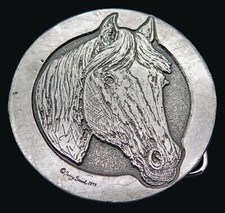 Horse Barry Snook Vintage Belt Buckle
