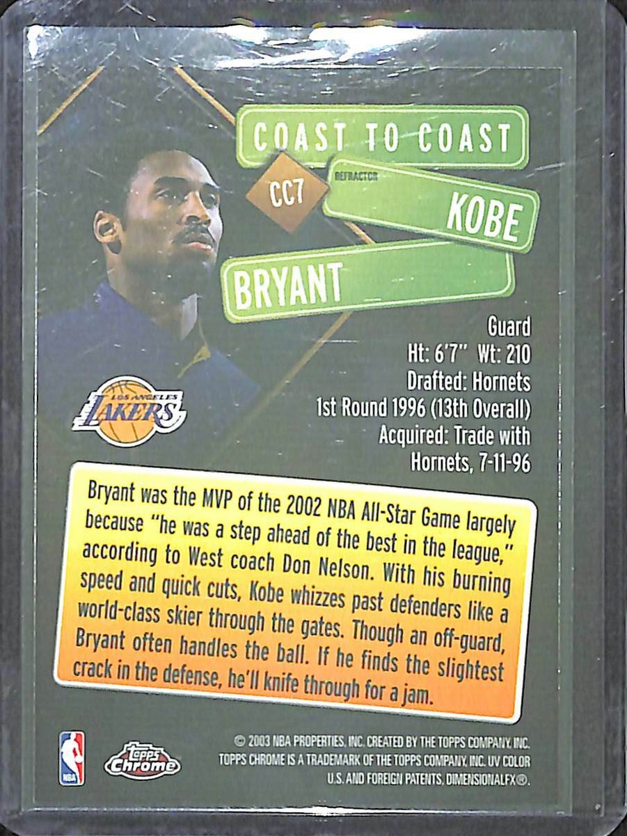 その他 Kobe Bryant Coast to Coast Auction Prices Realized Basketball Cards 2002 TOPPS CHROME