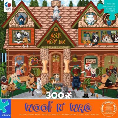 Ceaco Jigsaw Puzzle;  North Woof Inn;  Woof n' Wag series;  300 pcs;  2297-3