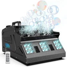 Smoke Fog Bubble 3in1 Machine RGB 18 LED Light Stage effect DJ Fogger machine