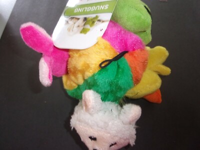 Hide a Egg 5 pc Dog Plush Crinkle Snuggling Toy Squeaker Easter