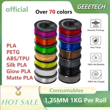Geeetech 3D Printer Filament 1.75mm 1kg PLA/ABS+/PETG/TPU/Silk PLA/Glow PLA US