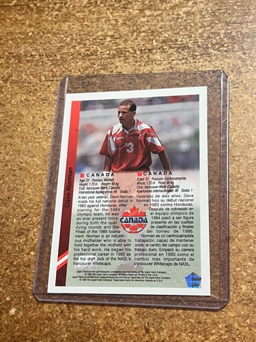 1993 Upper Deck World Cup English/Spanish Preview # 50 Dave Norman Canada - Picture 2 of 2