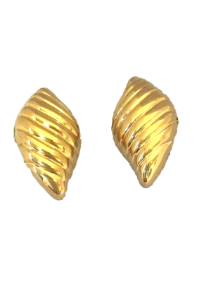 14K Yellow Gold High Polished clip back Earrings