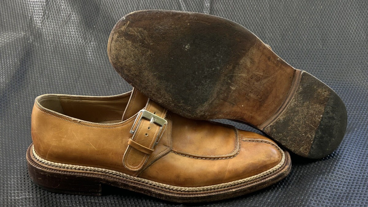 Cole Haan Split Toes Monk Strap Dress Shoes Brown Leather  display picture 3