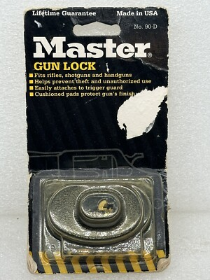 #ad New In Box Master Lock No. 90 D Keyed Gun Trigger Lock Gun Lock With 2 Keys $7.50