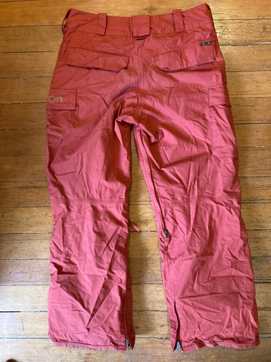 BURTON DRY RIDE MEN SNOW SKI PANTS SIZE M Cargo pocket Orange