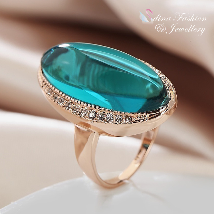 18K Rose Gold Filled Semi-Precious Stone Vintage Marquise Cut