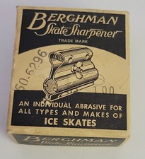 VINTAGE "BERGHMAN" METAL ICE SKATE SHARPENER IN ORIGINAL BOX