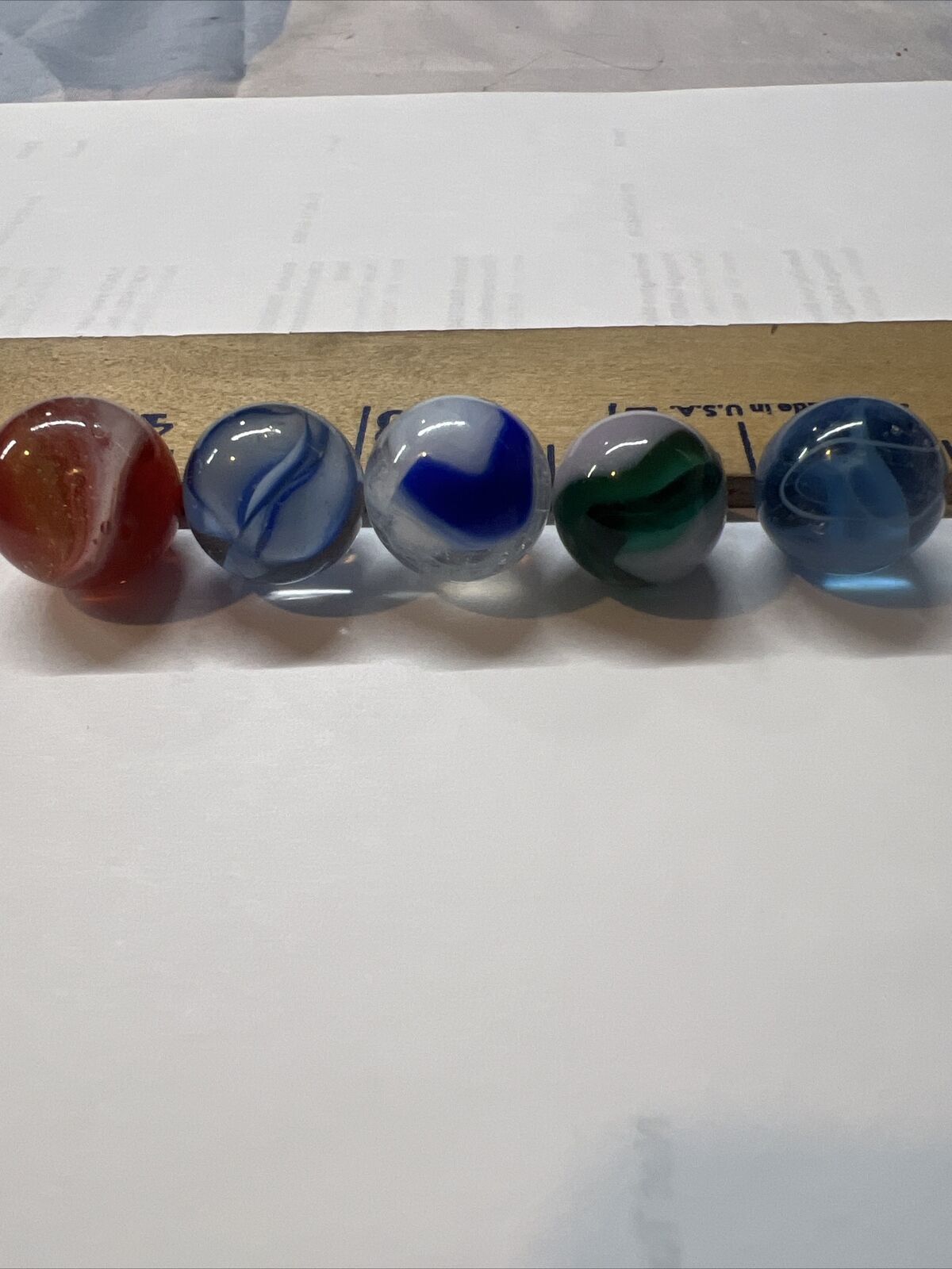 Vintage Marbles from 30's, 40's, 50's beautiful colors, Hand Dug in WV, Lot Of 5