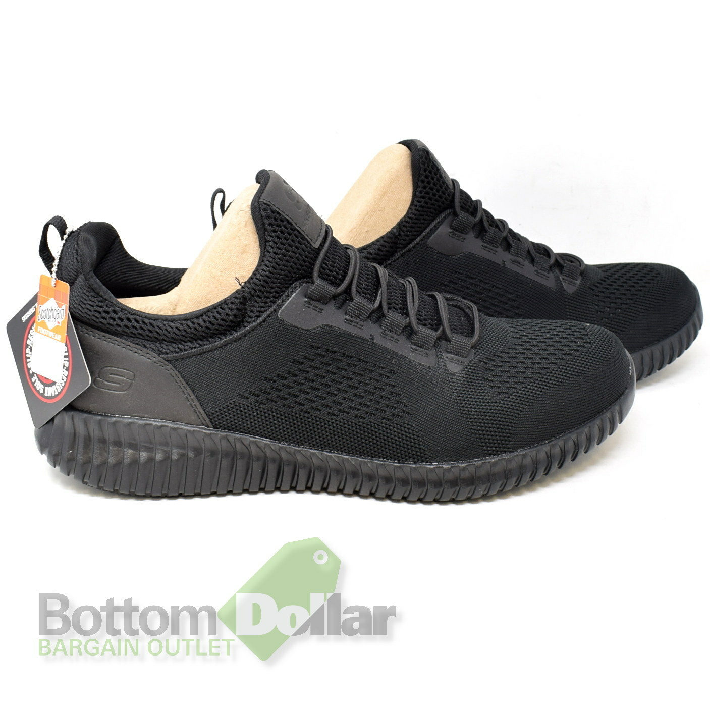 Skechers Work 77188 Men's Slip Resistant Memory Foam Shoes Black eBay