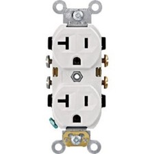 5-Leviton 20A White Commercial Grade 5-20R Combo Side Back Wire Duplex Outlet