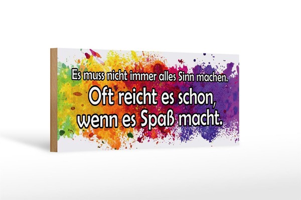 Holzschild Spruch 27X10 Cm Muss Nicht Alles Sinn Machen Deko Schild Wooden Sign-image