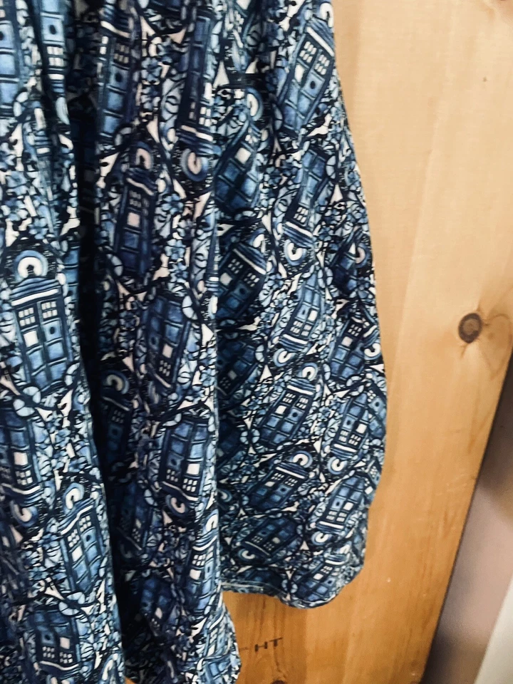 Vestido DR WHO BBC Tardis ajustado y acampanado ~ tema candente ~ brazos grandes ALTERADOS para mujer’s Foto 3 de 4