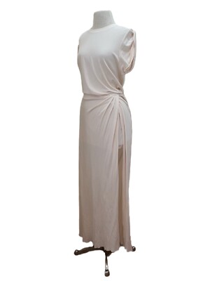 John elliot $498 Runway Cotton Jersey Lagenlook High Twist Maxi Dress Sz Medium