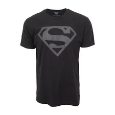 SUPERMAN ORIGINAL LOGO  T SHIRT BLACK TEE OFFICIAL ITEM