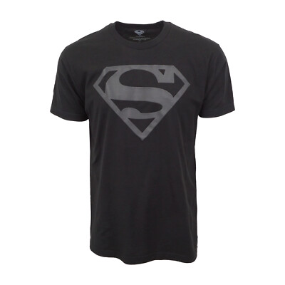 #ad SUPERMAN ORIGINAL LOGO T SHIRT BLACK TEE OFFICIAL ITEM $14.50
