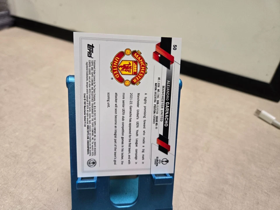 2022-23 Topps Chrome Sapphire Alejandro Garnacho Photo Image Variation RC SP #50 - Image 2 of 2