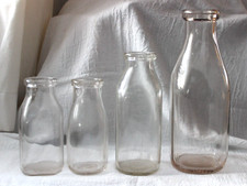 Vintage Milk Bottles Quart, Pint, Half Pint, 1/3 Quart