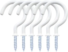 24 Pack Vinyl Coated Ceiling Hooks,Screw-In Mug Hooks, 1-1/4 Inch Free Shipping
