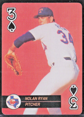 1992 U.S. Playing Card Co. Baseball Aces  3 Spades Nolan Ryan - Texas Rangers