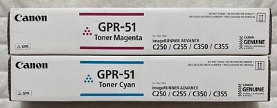 Canon GPR-51 Cyan Magenta Toner Cartridges For imageRUNNER C250 C255 C350 C355