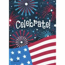 CELEBRATE! FIREWORKS 12.5" X 18" GARDEN FLAG 11-2607-138 RAIN OR SHINE SEASONAL