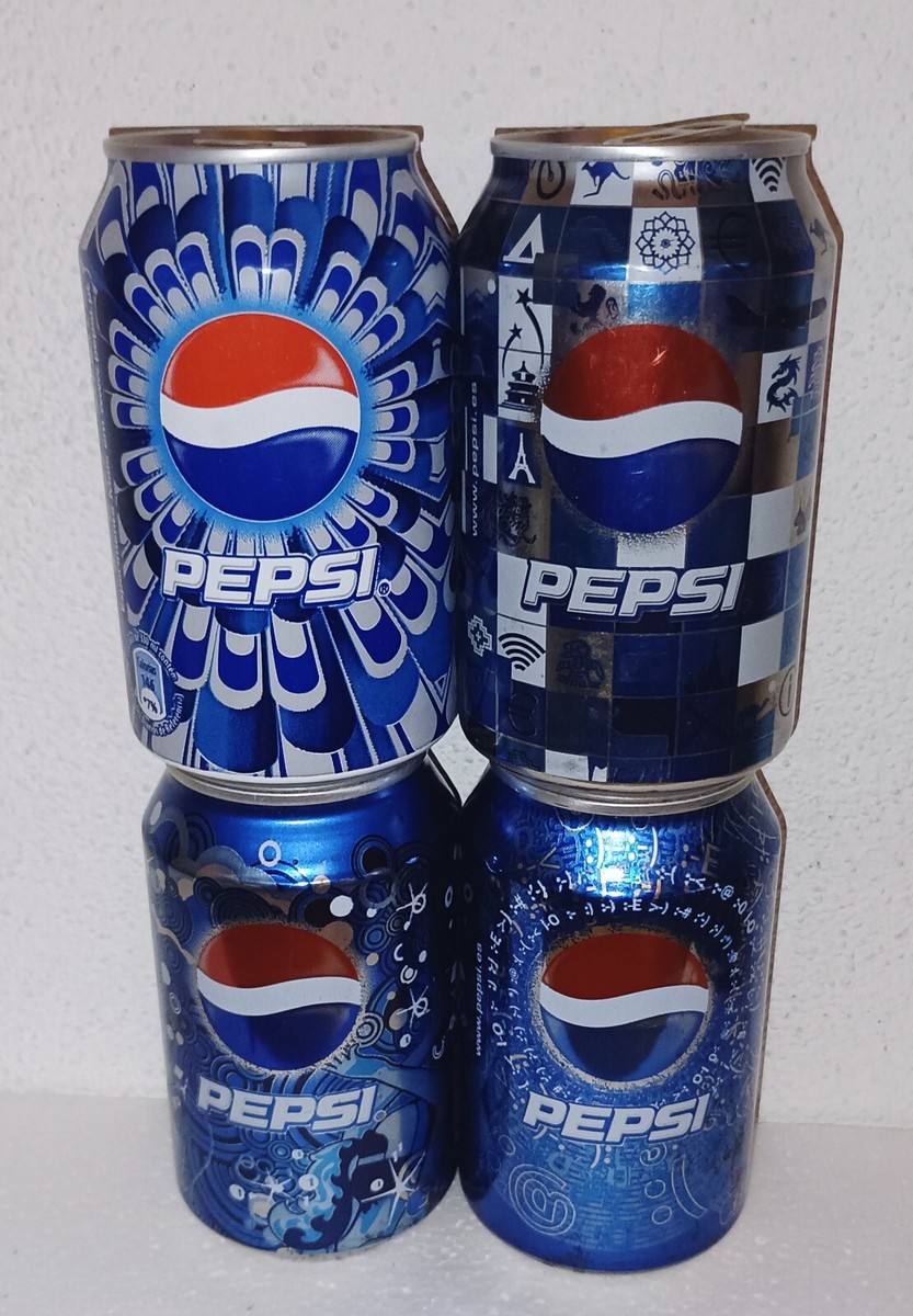 Nice 4 Pepsi can set with diferent drawings | eBay
