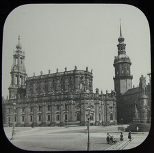 Glaszauber Laterne Dia DRESDEN DIE HOFKIRCHE UM 1890 ALTES FOTO DEUTSCHLAND 