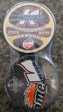Kalamazoo Wings Hockey Pucks - Turner Cup and Inaugural Game Puck - Used - #6A7