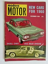 Modern Motor Mag DEC 1959 - SMALL CHEV REAR ENGINE - NEW CARS FOR 1960 