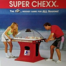 Super Chexx Arcade Flyer Original Vintage ICE Bubble Hockey Game Art 8.5
