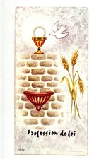 Image religieuse pieuse ancienne Profession de Foi