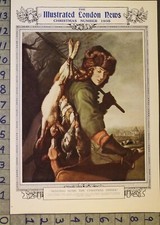 1935 SPORT HUNTING RABBIT BIRD DOG ENGLAND JAKOB JORDAENS CHRISTMAS COVER 27905