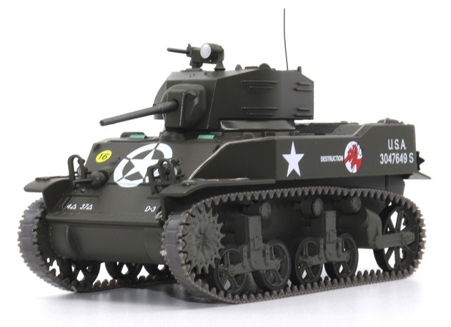 Char M5A1 Motor City Classics miniature historique en métal peinte prête à exposer