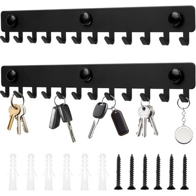 Key Rack with 12 Hooks, Key Holder, Wall Hook, Metal Key Hook, Key Holder, Ke...
